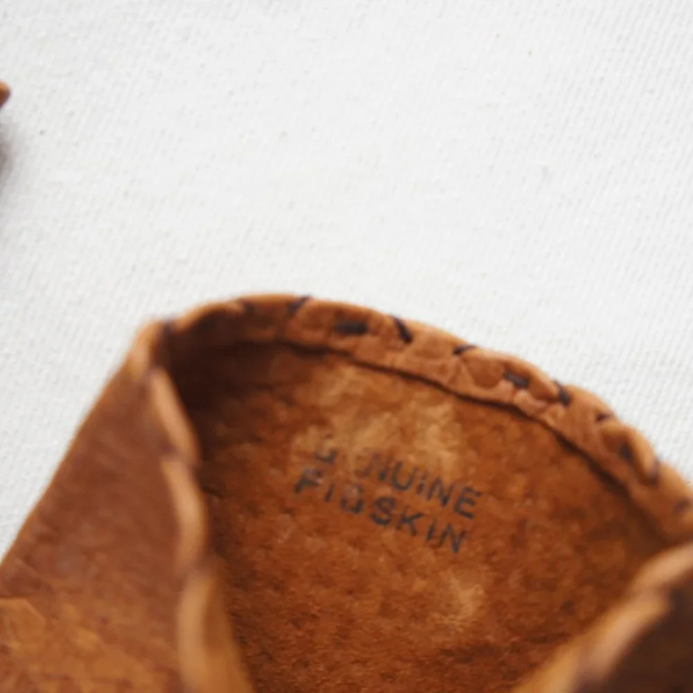 Vintage Cognac Tan Brown Leather Gloves Women's Size 6.5